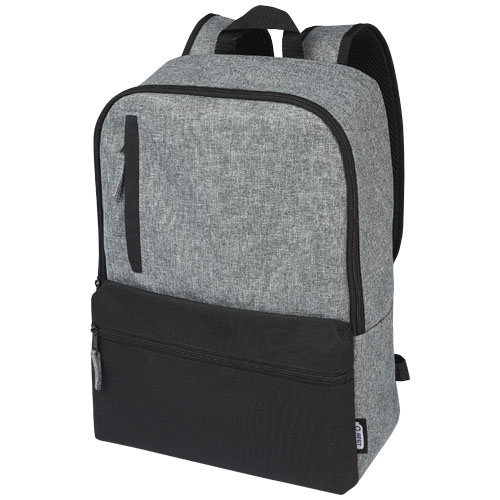 Sac à dos publicitaire ordinateur 15" recyclé de 14l Reclaim Noir et Gris